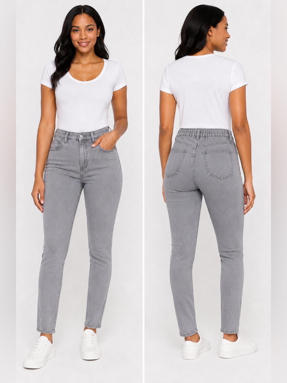 SIMPLY BE. ANTHOLOGY DENIM SKINNY JEANS - GREY WASH SIZE 12 (NEW WITH TAGS)